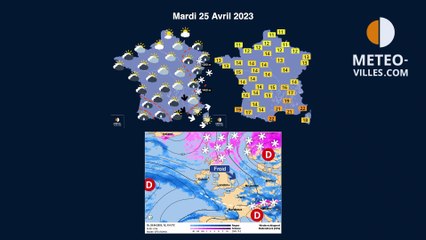 prévisions météo villes du mardi 25 avroil 2023