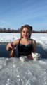 ice queen making coffee in ice winter season☕️☕️☕️