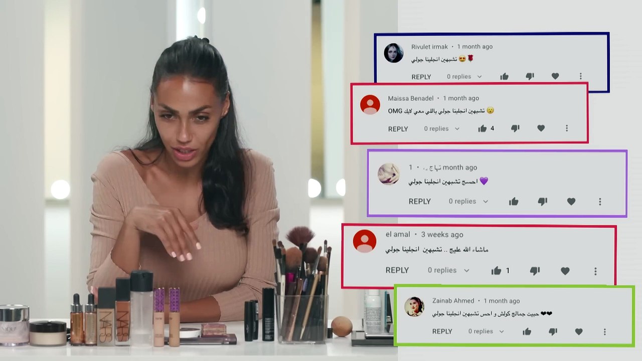 بالفيديو، سارة الصوفي تتحول بالمكياج إلى أنجلينا جولي السعودية