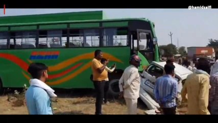 बुलंदशहर: बेकाबू बस ने कार में मारी टक्कर, हाईवे पर मचा हाहाकार, बच्चों समेत 8 घायल