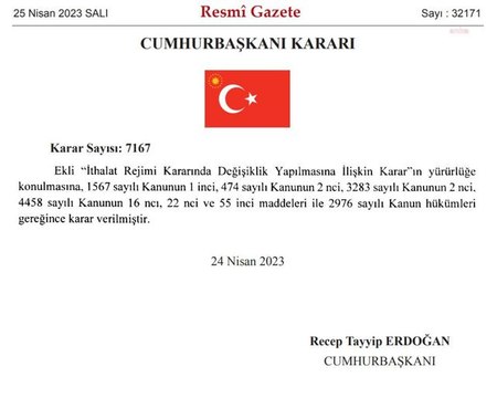 Buğday, arpa ve mısır ithalatında gümrük vergisi yüzde 130'a yükseltildi