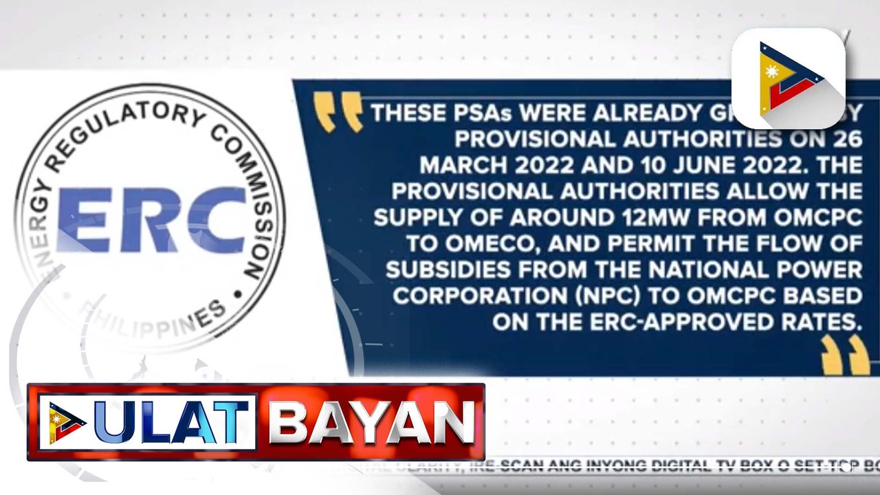 ERC, nilinaw na 2 sa 3 power supply agreement pa lang para sa dagdag na supply ng kuryente sa Occidental Mindoro ang naihain sa kanila