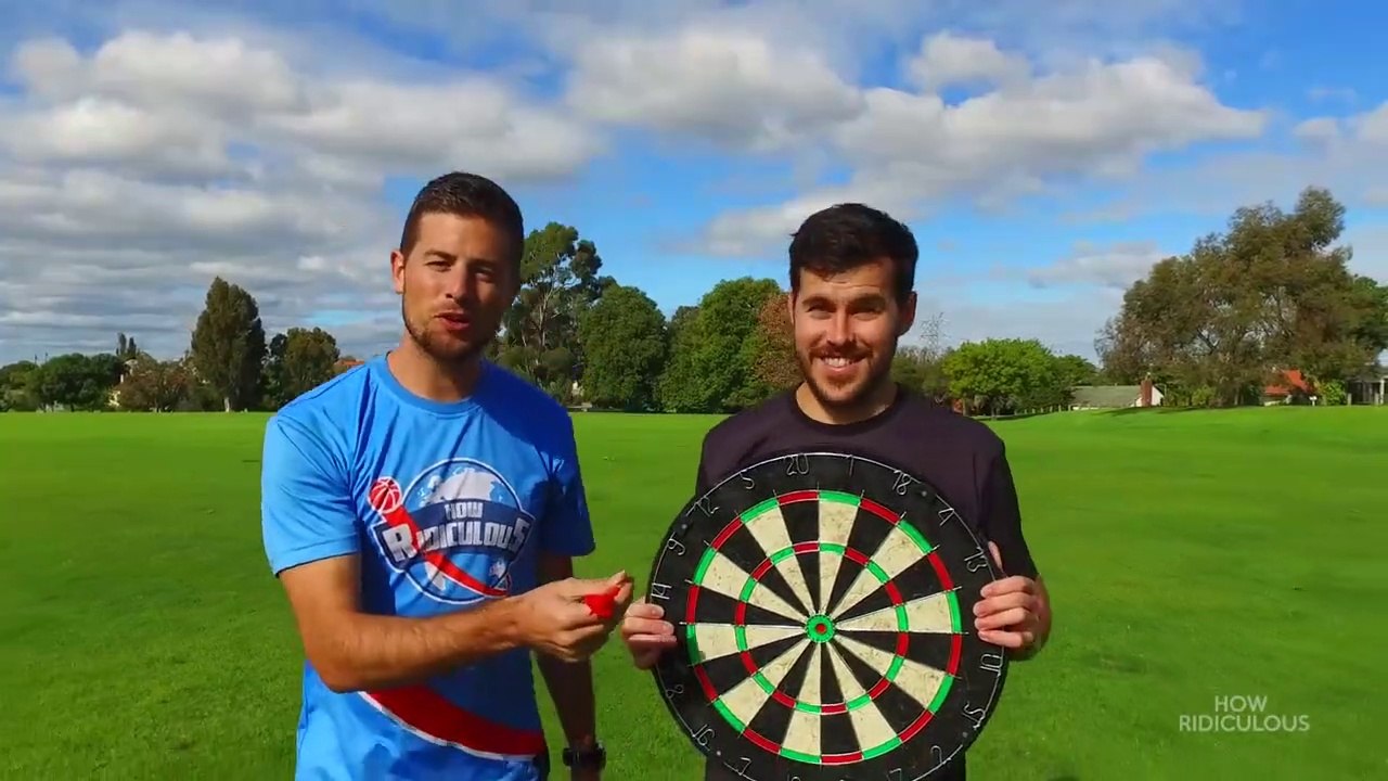Darts Bulls eye Trick Shots - How Ridiculous