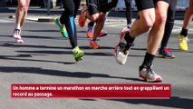 Un homme effectue un marathon en marche arrière et bat un record !