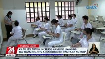 4% to 10% tuition increase na hiling umano ng iba-ibang kolehiyo at unibersidad, tinutulan ng NUSP | 24 Oras