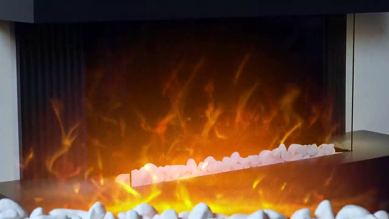 Adam Manola Wall Mounted Electric Fire Suite with Downlights