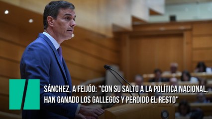 Sánchez, a Feijóo: "Con su salto a la política nacional, han ganado los gallegos y perdido el resto"