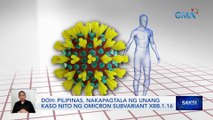 Pilipinas, nakapagtala ng unang kaso nito ng Omicron subvariant XBB.1.16 -- DOH | Saksi
