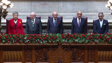 Watch: Brazil's President Lula faces protests in Portugal's parliament