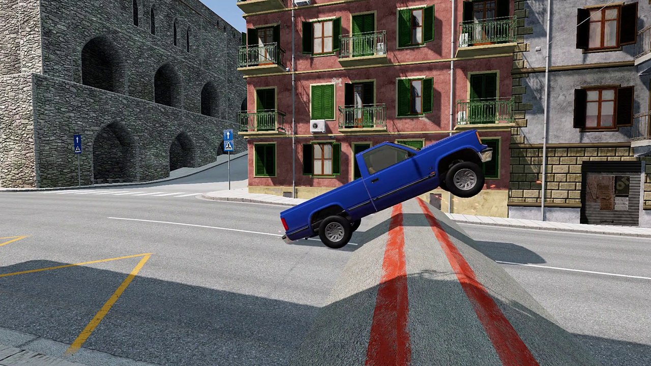 Cars vs. Big Bump BeamNG.drive