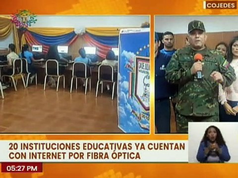 20 Instituciones Educativas cuentan con internet gratuito por fibra óptica en el estado Cojedes