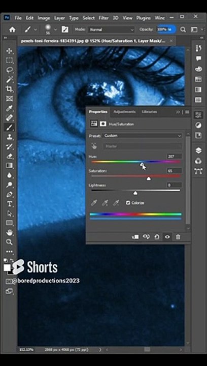Black and White with Multi Color Eye In Photoshop 2023