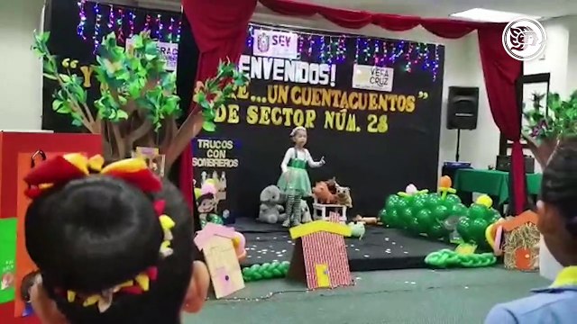 Niños de nivel primaria participan en concurso de cuenta cuentos