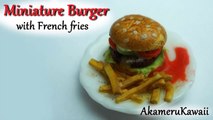 Miniature burger & fries   Polymer clay tutorial