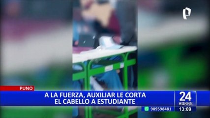 Escándalo en Puno: auxiliar corta cabello de escolar a la fuerza
