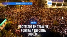 Milhares de pessoas protestaram em Telavive contra a reforma judicial