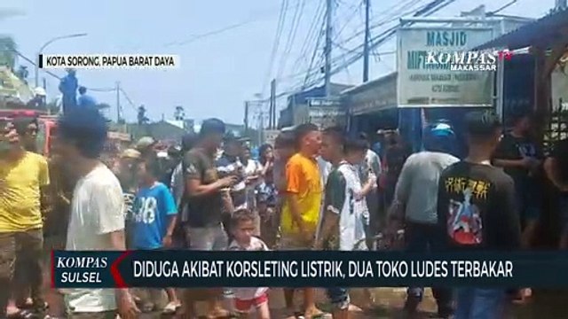 Diduga Akibat Korsleting Listrik, Dua Toko Ludes Terbakar