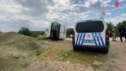 Bursa’da servis midibüsü ile hafriyat kamyonu çarpıştı: 23 yaralı