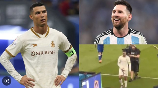 La réaction de Ronaldo quand les supporters adverses chantent MESSI