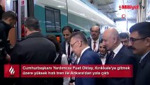 Cumhurbaşkanı Yardımcısı Fuat Oktay, Kırıkkale'ye gitmek üzere yüksek hızlı tren ile Ankara'dan yola çıktı