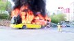 Kartal’da park halindeki İETT otobüsü yandı