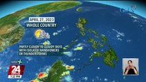 Asahan ang bahagyang maulap na kalangitan sa halos buong bansa sa kabila ng mainit na panahon - Weather update today (April 26, 2023) | 24 Oras