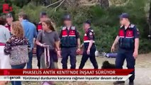 Phaselis'te yürütmeyi durdurma kararına rağmen inşaatlar sürüyor
