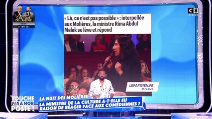 "Tout était du mytho !" : Agacé, Cyril Hanouna dénonce l’intervention "fake" de la ministre de la Culture Rima Abdul Malak aux Molières