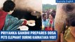 Karnataka Elections 2023: Priyanka Gandhi Vadra makes dosa and fed elephant | Oneindia News