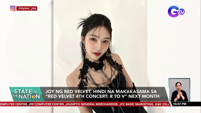 Joy ng Red Velvet, hindi na makakasama sa Red Velvet 4th Concert: R to V next month | SONA