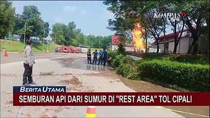 Semburan Api Tiba-Tiba Keluar dari Sumur di Rest Area Tol Cipali!