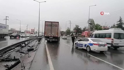 D-100'de 5 otomobil, 2 servis aracı ve 1 tır birbirine girdi: 8 yaralı