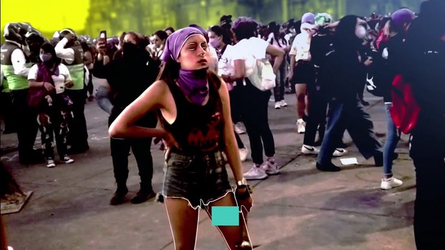 Agentes químicos en México durante las movilizaciones feminista.