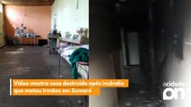 Vídeo mostra casa destruída após incêndio que matou irmãos em Sumaré