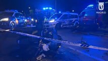 Cuatro heridos en un accidente entre dos motos y un patinete en Madrid