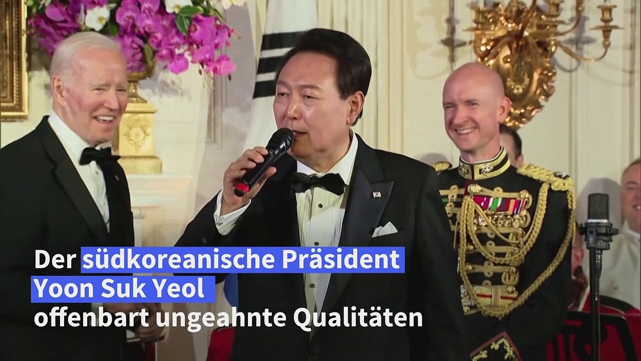Südkoreas Präsident Yoon verblüfft Weißes Haus mit Gesangseinlage