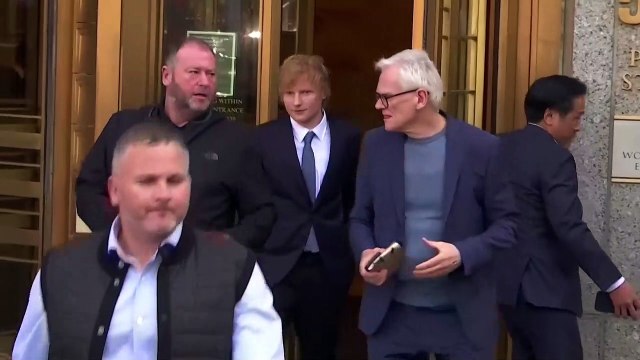 Ed Sheeran leaves Manhattan court in copyright trial over similarities between his hit Thinking Out Loud and Marvin Gaye's 'Let's Get It On'
