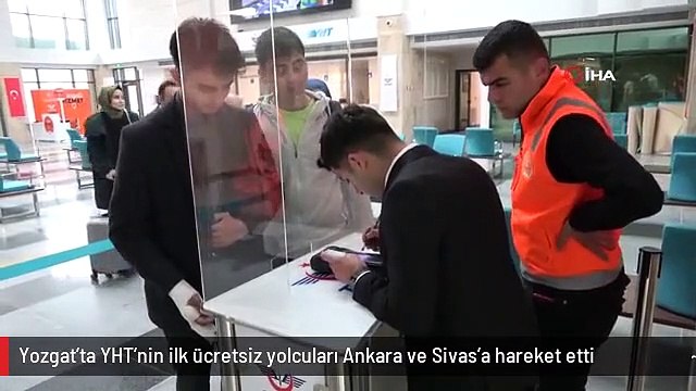 Yozgat'ta YHT'nin ilk ücretsiz yolcuları Ankara ve Sivas'a hareket etti