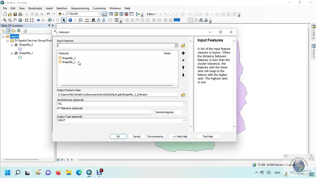 How to intersect polygon shapefiles in ArcGIS