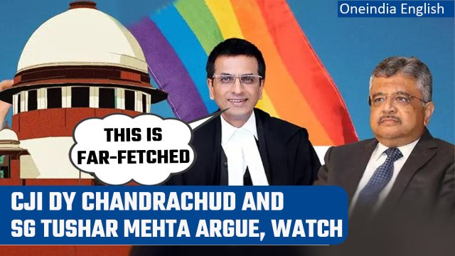 CJI DY Chandrachud and SG Tushar Mehta argue during Same-Sex marriage hearing | Oneindia News