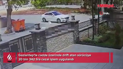 Gaziantep'te drift atan sürücüye 20 bin 342 lira ceza