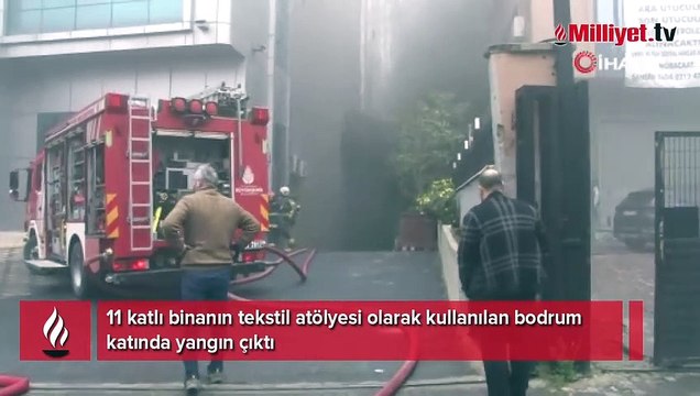 Küçükçekmece'de tekstil atölyesi olarak kullanılan bodrum katında yangın