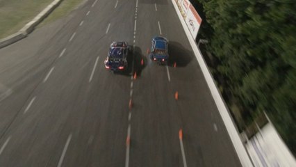 Drift car BLOWS UP after racer keeps driving it despite a burnt tire