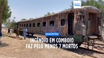 Incêndio em comboio no Paquistão faz pelo menos sete mortos