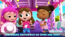 Wheels on the Bus - Pink Party Edition! | Little Angel Kids Songs & Nursery Rhymes