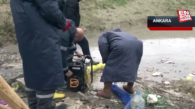 Ankara'da sağanak yağış sonrası yollar göle döndü