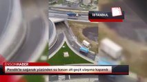 Pendik'te sağanak yağış yüzünden su basan alt geçit ulaşıma kapandı