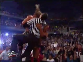 The Rock Rock Bottom's Triple H and Shane McMahon - Backlash 2000