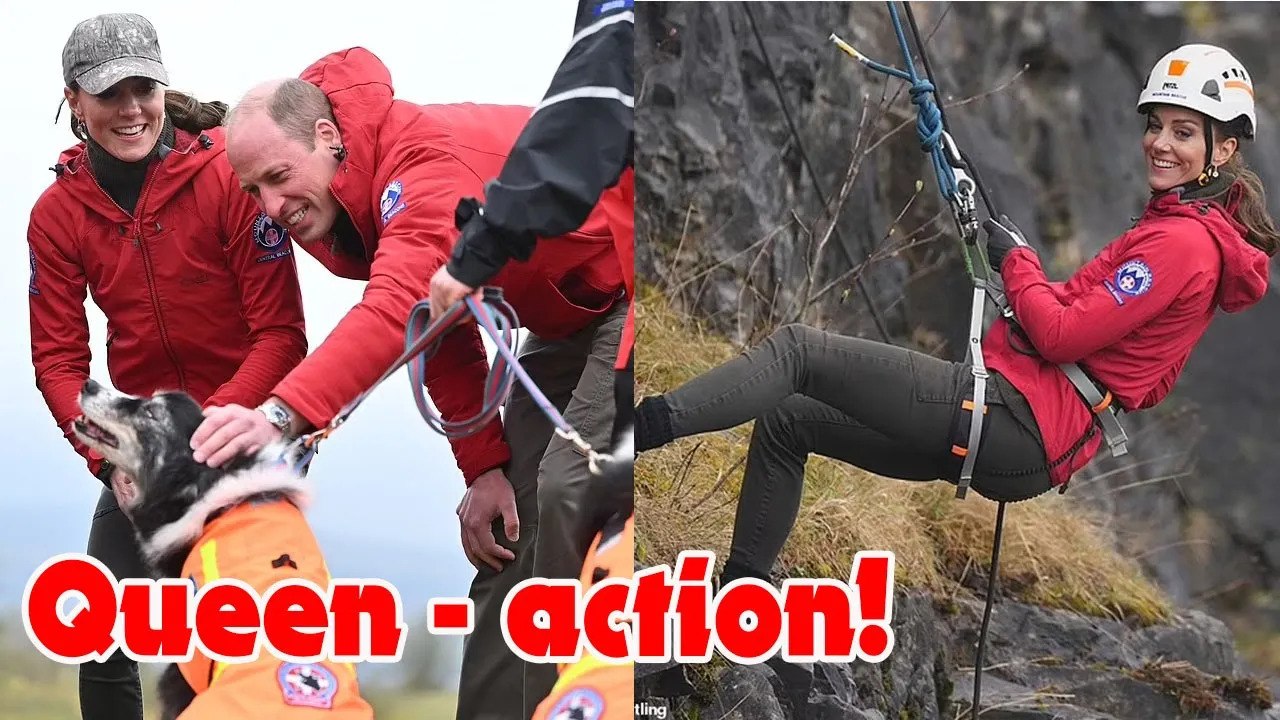 Princess Kate shows off her abseiling skills as she joins Prince William on an action packed day