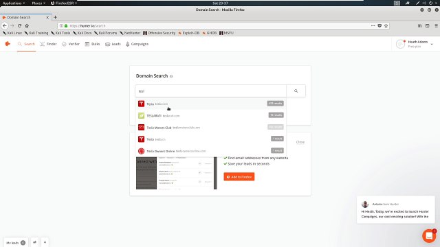 Security Academy Practical Ethical Hacking - Email Gathering with Hunter.io